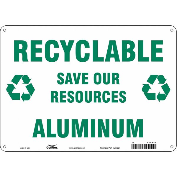Safety Sign, 10 in Height, 14 in Width, Aluminum, Horizontal Rectangle, English, 487W93