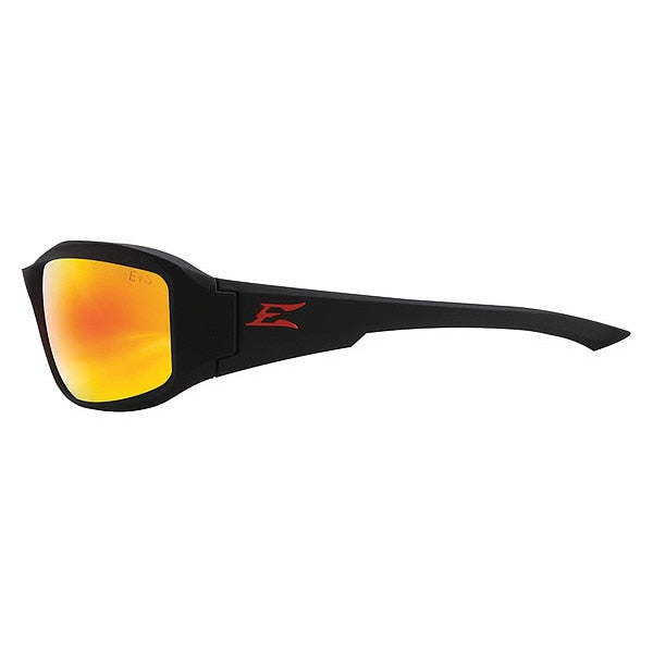 Safety Glasses, Traditional Red Mirror Polycarbonate Lens, Scratch-Resistant