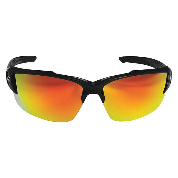 Safety Glasses, Traditional Aqua Precision Red Mirror Polycarbonate Lens, Scratch-Resistant