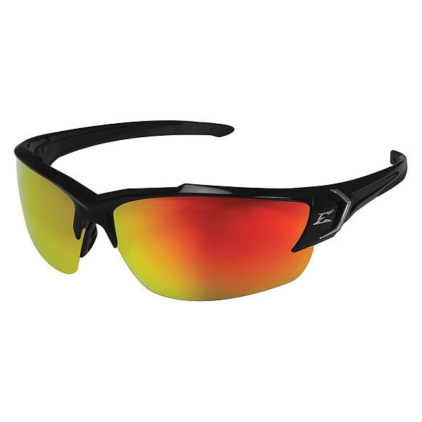 Safety Glasses, Traditional Aqua Precision Red Mirror Polycarbonate Lens, Scratch-Resistant