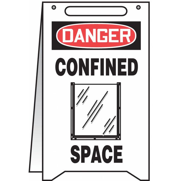 Floor Sign, 20 in H, 12 in W, Plastic, English, 487C80