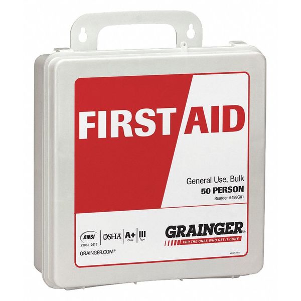 First Aid Kit, Plastic, 50 Person