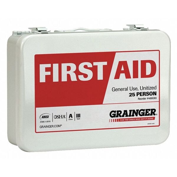 First Aid Kit, Metal, 25 Person