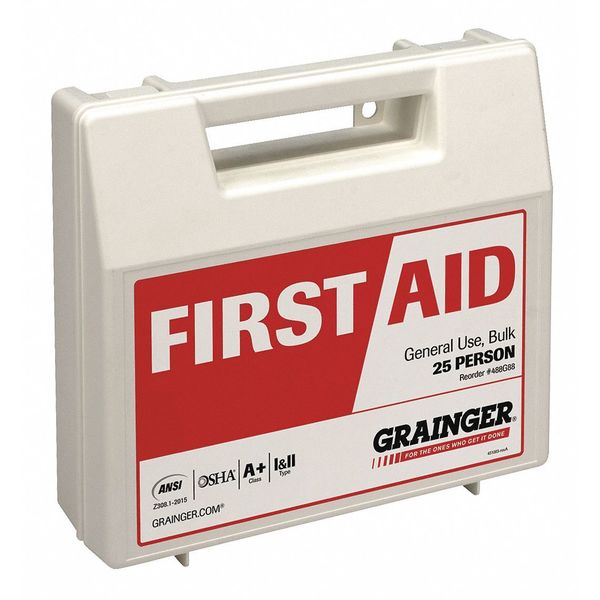 First Aid Kit, Plastic, 25 Person