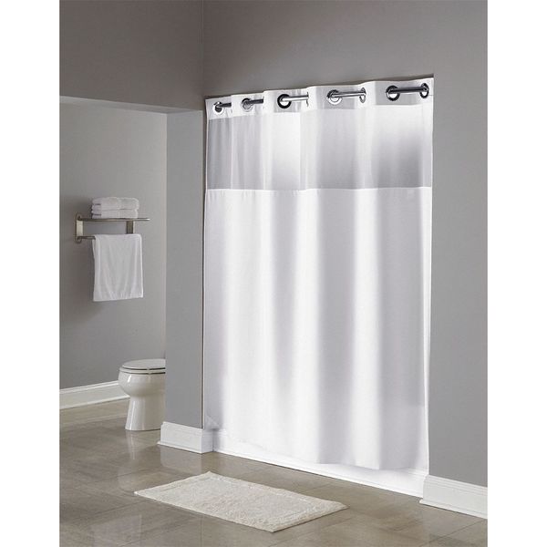 Shower Curtain, Polyester, White, 71