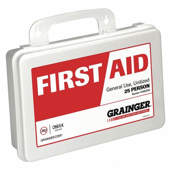 First Aid Kit, Plastic, 25 Person