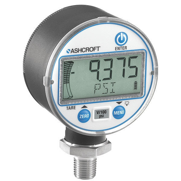 Digital Pressure Gauge, 0 to 1000 psi, 1/4 in MNPT, Black
