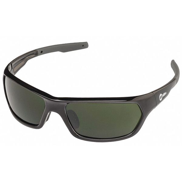 Polarized Safety Glasses, Wraparound Green Polycarbonate Lens, Anti-Fog