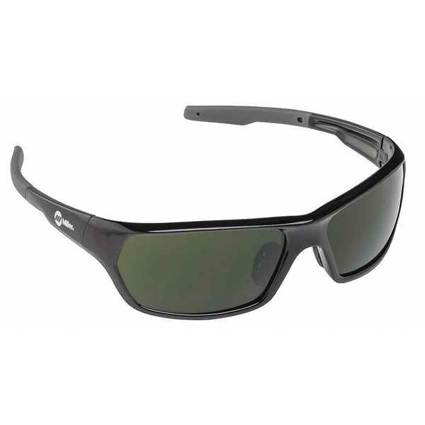 Polarized Safety Glasses, Wraparound Green Polycarbonate Lens, Anti-Fog
