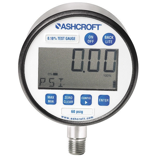 Digital Pressure Gauge, 0 to 3000 psi, 1/4 in MNPT, Silver