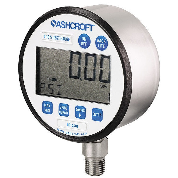 Digital Pressure Gauge, 0 to 3000 psi, 1/4 in MNPT, Silver