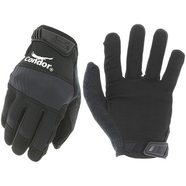 Mechanics Gloves, S, Black, Single Layer and Seamless, Polyester