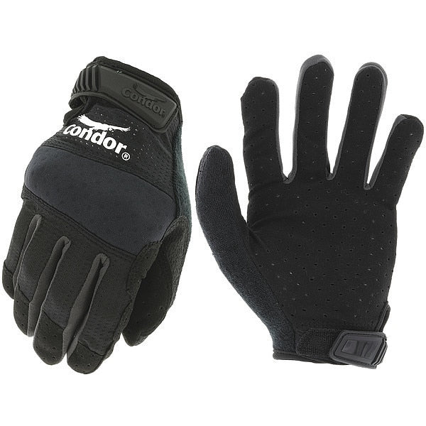 Mechanics Gloves, S, Black, Single Layer and Seamless, Polyester