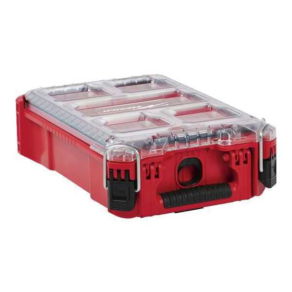 PACKOUT Tool Case, 5 Compartments, 9-7/8 in W x 15-1/4 in D x 4-5/8 in H, Red