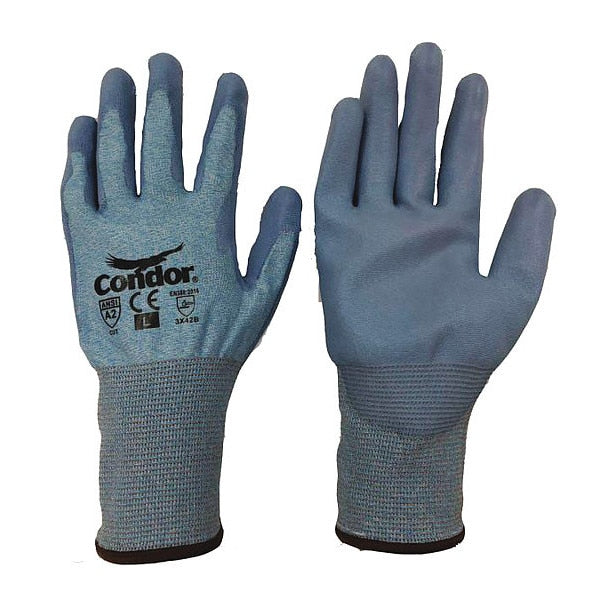 Cut Resistant Coated Gloves, A2 Cut Level, Polyurethane, M, 1 PR