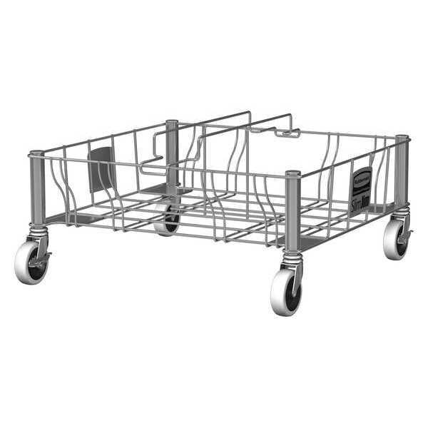 Container Dolly, 200 lb, Double, 9in H, Gray