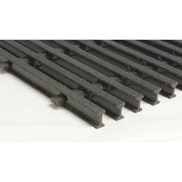 Industrial Pultruded Grating, 120 in Span, Grit-Top Surface, Vi-Corr Resin, Dark Gray