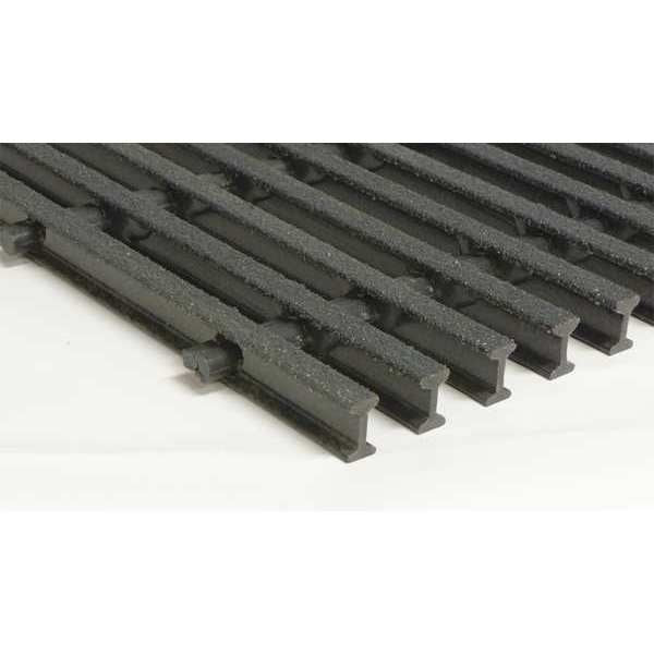 Industrial Pultruded Grating, 144 in Span, Grit-Top Surface, Vi-Corr Resin, Dark Gray