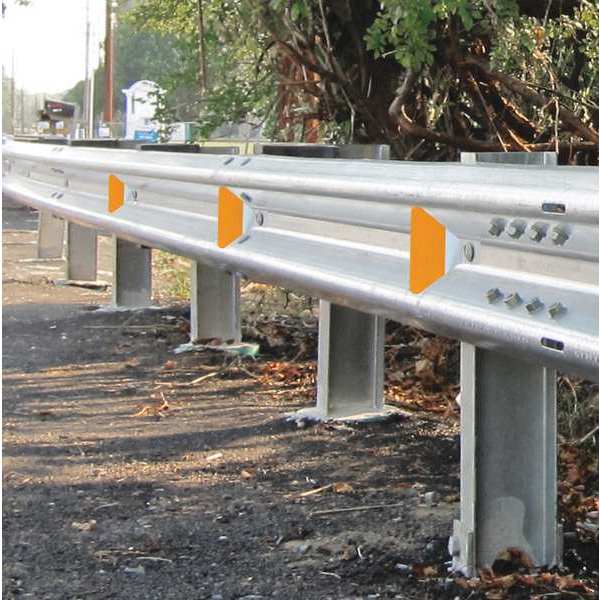 Bolt-On Guardrail Reflector, Steel, PK50