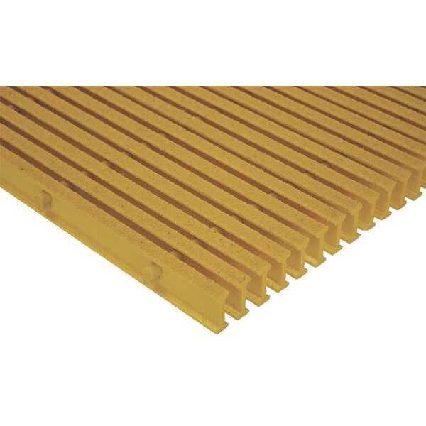 Industrial Pultruded Grating, 120 in Span, Grit-Top Surface, ISOFR Resin, Yellow