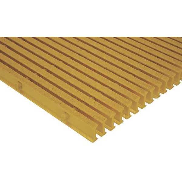 Industrial Pultruded Grating, 144 in Span, Grit-Top Surface, ISOFR Resin, Yellow