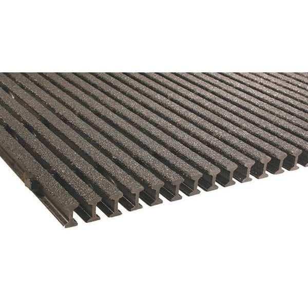 Industrial Pultruded Grating, 120 in Span, Grit-Top Surface, Vi-Corr Resin, Dark Gray