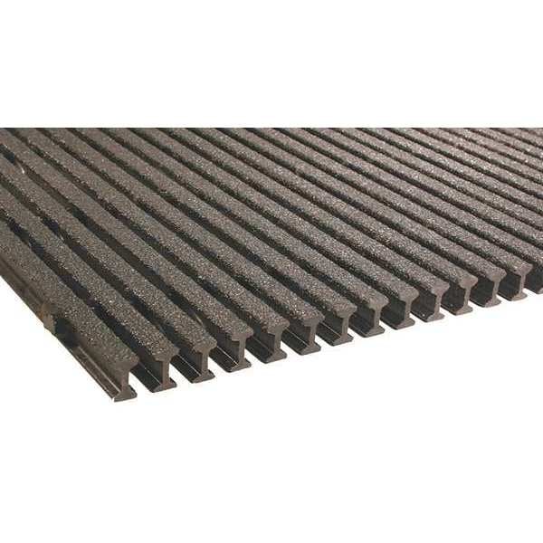 Industrial Pultruded Grating, 144 in Span, Grit-Top Surface, Vi-Corr Resin, Dark Gray
