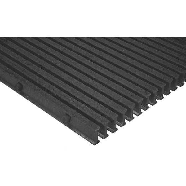 Industrial Pultruded Grating, 96 in Span, Grit-Top Surface, Vi-Corr Resin, Dark Gray