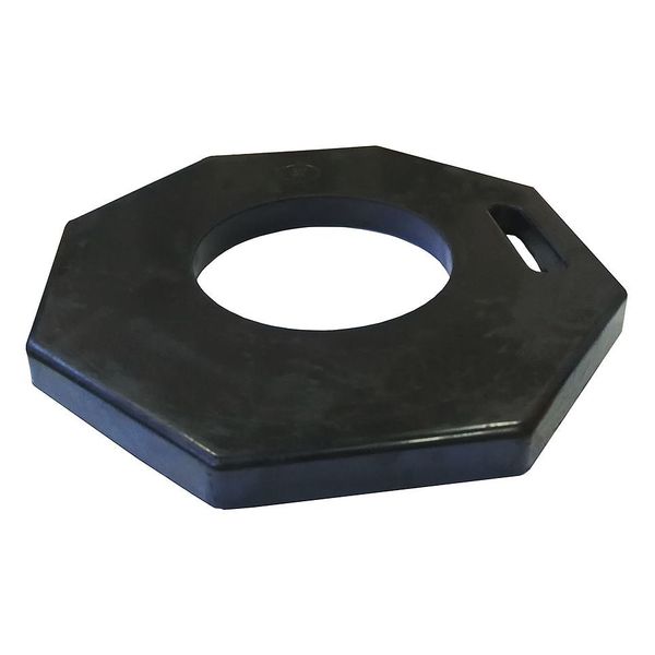 Traffic Cone Base, Rubber, 1 1/2 in H, 17 1/2 in L, 18 3/4 in W, Black