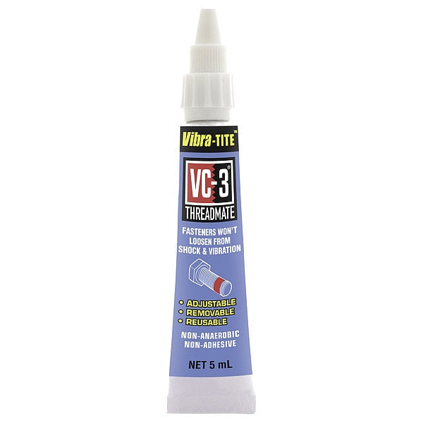 Reusable Threadlocker, VIBRA-TITE VC-3, Red, High Strength, Liquid, 5 mL Tube
