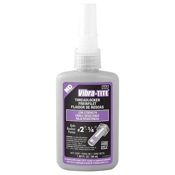 Threadlocker, VIBRA-TITE 111, Purple, Low Strength, Liquid, 50 mL Bottle