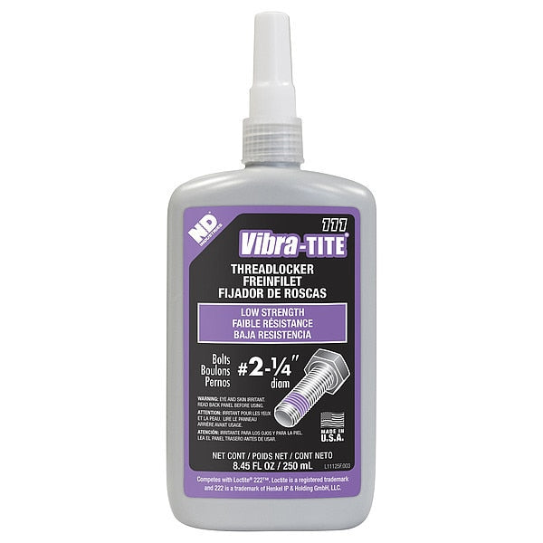 Threadlocker, VIBRA-TITE 111, Purple, Low Strength, Liquid, 250 mL Bottle