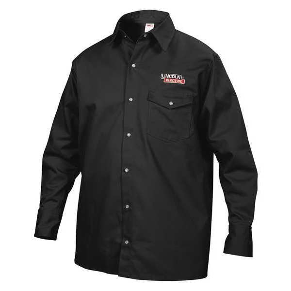 Flame-Resistant Collared Shirt, Black, M