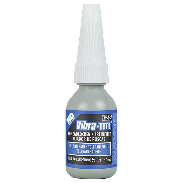 Primerless Threadlocker, VIBRA-TITE 122, Blue, Medium Strength, Liquid, 10 mL