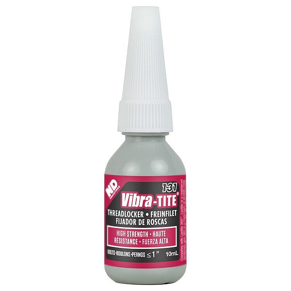 Threadlocker, VIBRA-TITE 131, Red, High Strength, Liquid, 10 mL Bottle