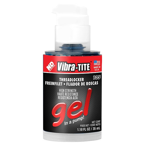 Threadlocker, VIBRA-TITE 135, Red, High Strength, Liquid, 35 mL Bottle