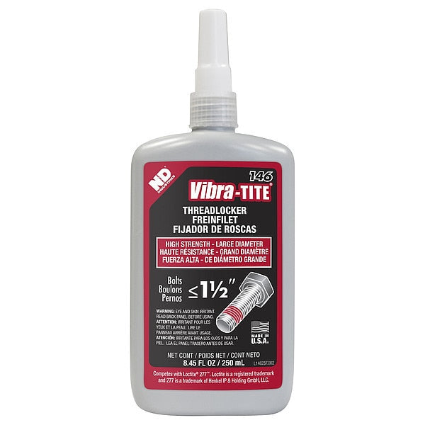 Threadlocker, VIBRA-TITE 146, Red, High Strength, Liquid, 250 mL Bottle