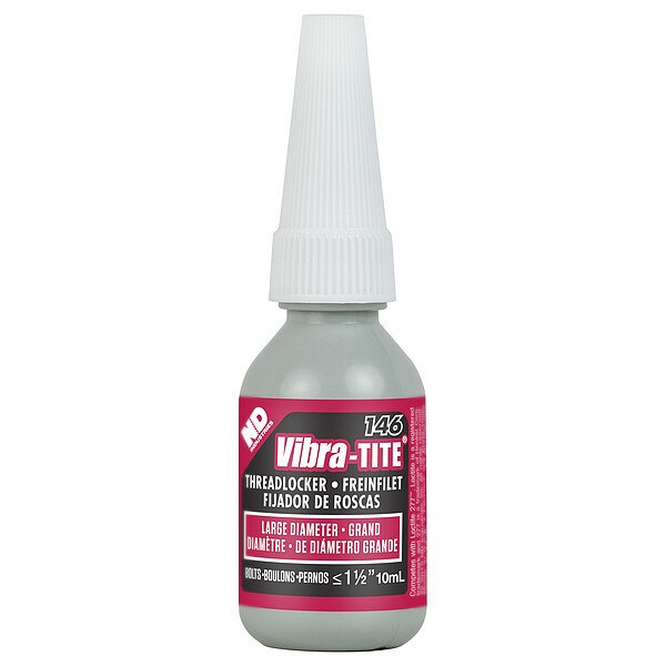 Threadlocker, VIBRA-TITE 146, Red, High Strength, Liquid, 10 mL Bottle