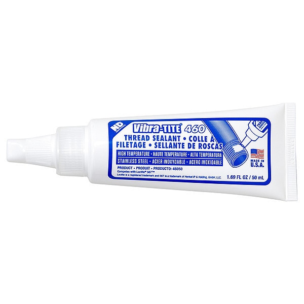 Threadlocker, White, Tube, 50mL, Cure 24hr.