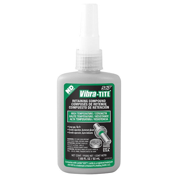 Retaining Compound, 567 Series, Green, Liquid, High-Temperature Resistant, Oil Tolerant, 50ml
