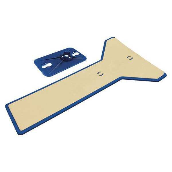 Head and Non Skid Plate, White, 8 in. L