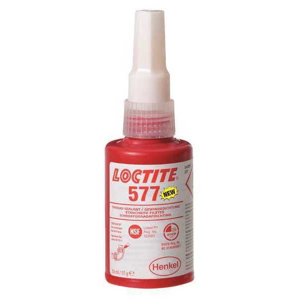 Pipe Thread Sealant, 50mL, Medium, Yellow Loctite 577 Thread Sealant
