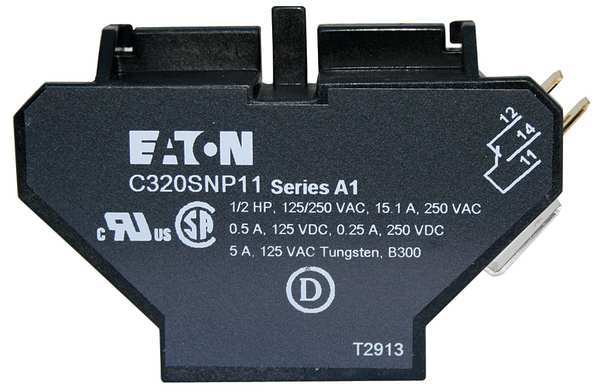 Cutler-Hammer Aux Contact Block, 1NO/1NC, 10A
