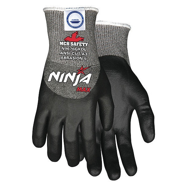 Cut Resistant Coated Gloves, A3 Cut Level, Nitrile/Polyurethane, S, 1 PR