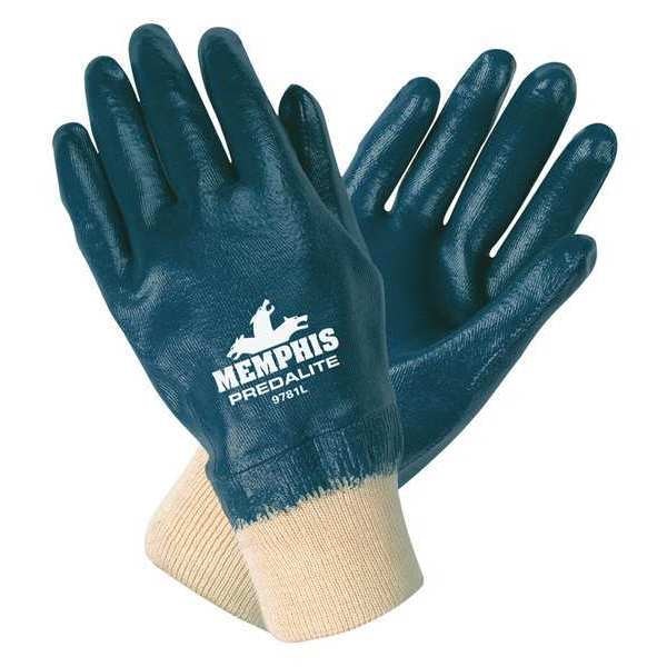 Nitrile Coated Gloves, Full Coverage, Blue, XL, PR