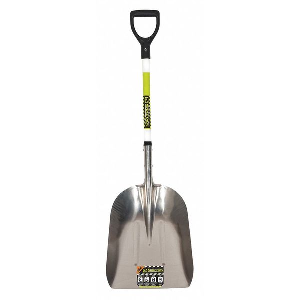Scoop Shovel, Aluminum Blade, D-Grip, 12 ga