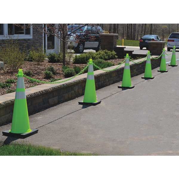 Traffic Cone Kit, UV Inhibited Polyethylene, Green
