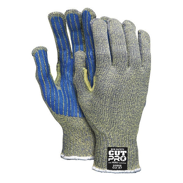 Cut Resistant Coated Gloves, A7 Cut Level, PVC, S, 1 PR