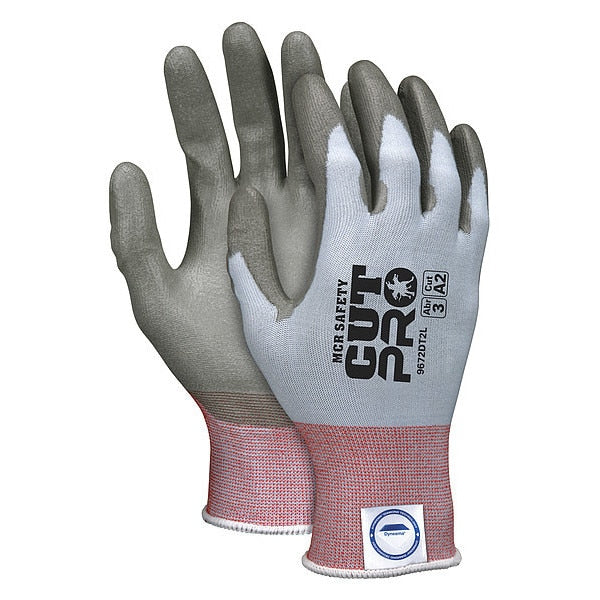 Cut Resistant Coated Gloves, A2 Cut Level, Polyurethane, L, 1 PR