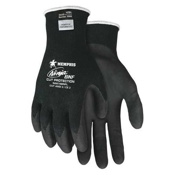 Cut Resistant Coated Gloves, A3 Cut Level, Nitrile, S, 1 PR